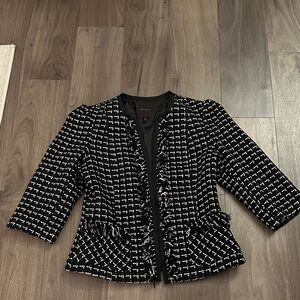 The Limited Black and White Textured blazer